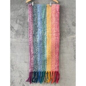 Wamsoft Women's Knitted Rainbow Scarf Chunky Knit Colorful Oversized 16" x 74"